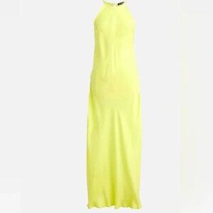 NWT JCREW Amber slip dress in cupro blend in pale kiwi